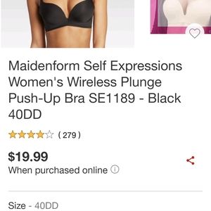Maidenform Plunge Pushup Bra 40DD